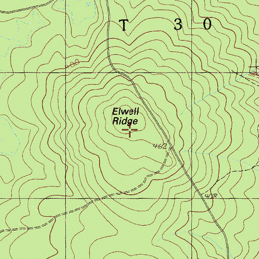 Topographic Map of Elwell Dam, ME