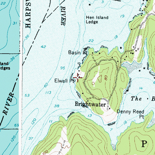 Topographic Map of Elwell Point, ME