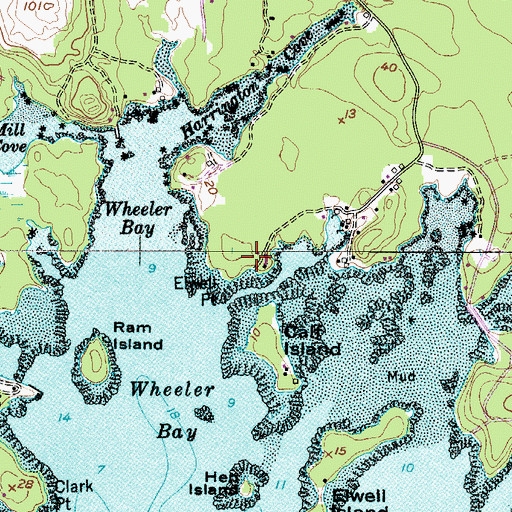 Topographic Map of Elwell Point, ME