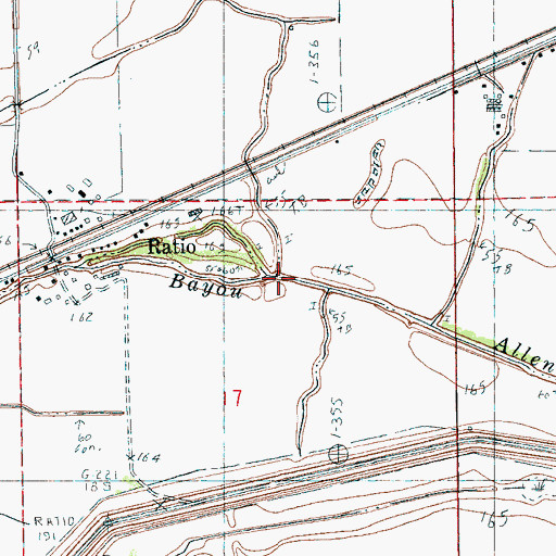 Topographic Map of Yellow Bank Bayou, AR