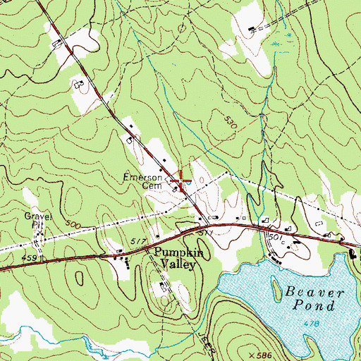 Topographic Map of Emerson Cemetery, ME