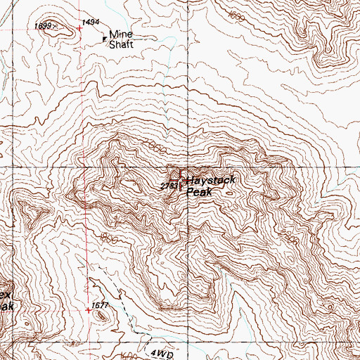 Topographic Map of Haystack Peak, AZ