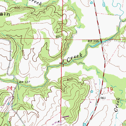 Topographic Map of Yellow Bank Creek, AR
