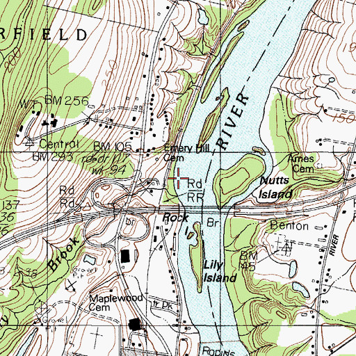 Topographic Map of Emery Brook, ME