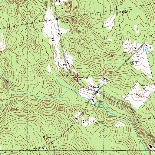 Topographic Map of Emery Cemetery, ME