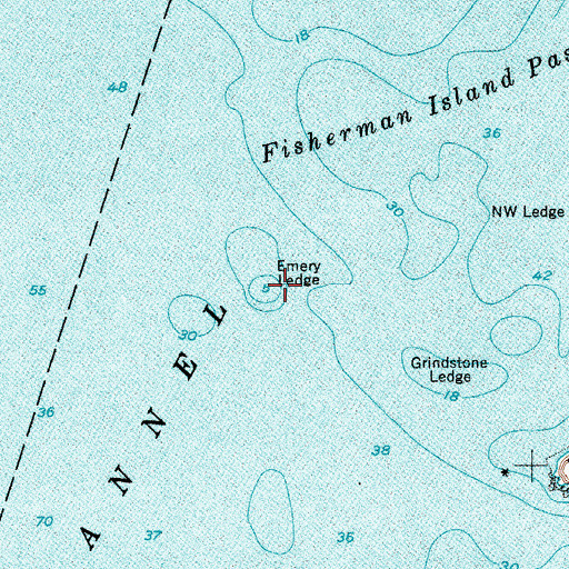 Topographic Map of Emery Ledge, ME