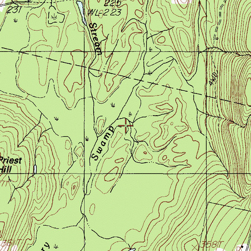 Topographic Map of Emery Swamp, ME