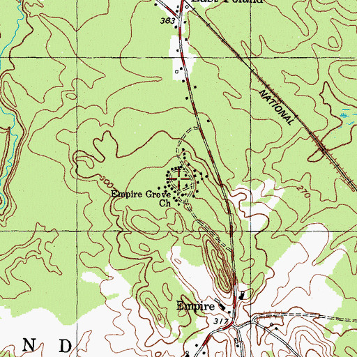 Topographic Map of Empire Grove Campground, ME