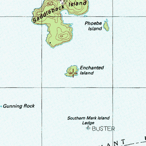 Topographic Map of Enchanted Island, ME