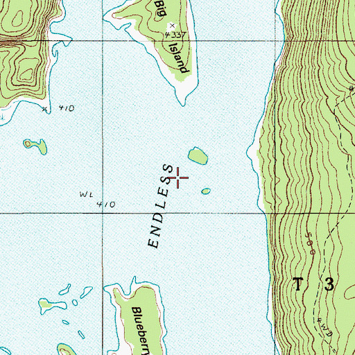 Topographic Map of Endless Lake, ME