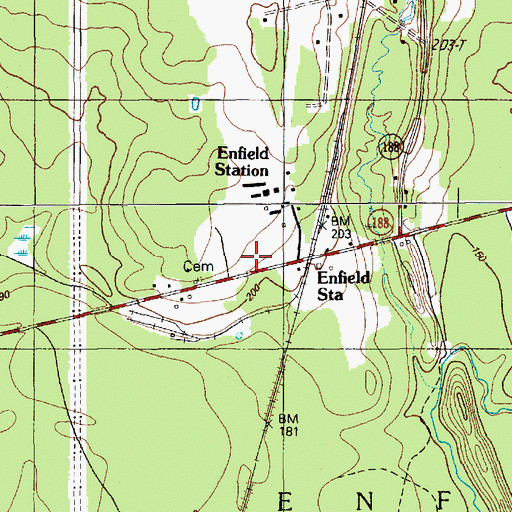 Topographic Map of Enfield Station, ME