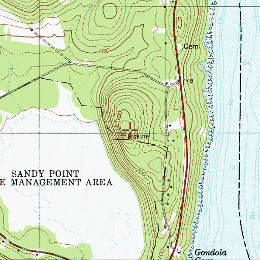 Topographic Map of Ersking, ME