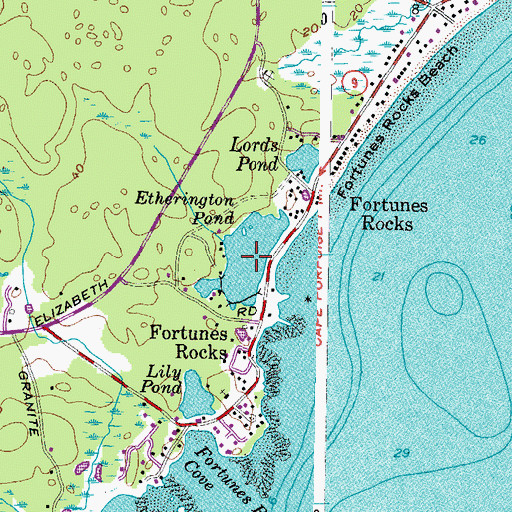 Topographic Map of Etherington Pond, ME