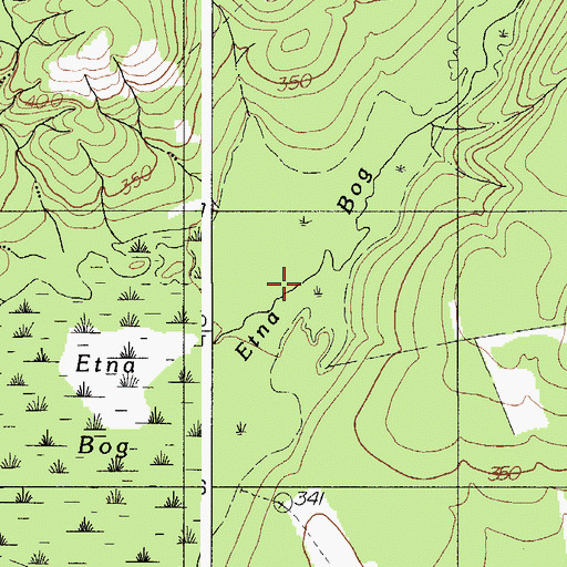 Topographic Map of Etna Bog, ME