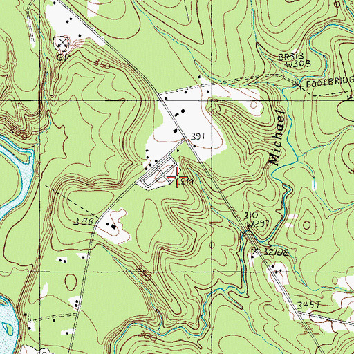 Topographic Map of Evergreens Cemetery, ME