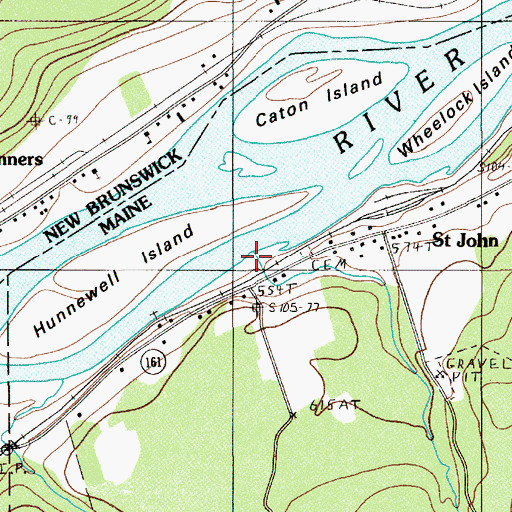 Topographic Map of Factory Brook, ME