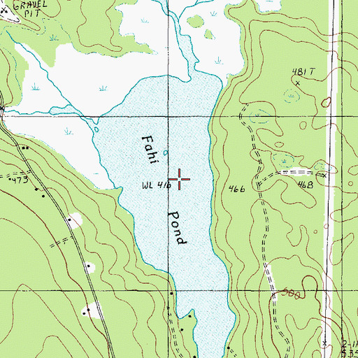 Topographic Map of Fahi Pond, ME