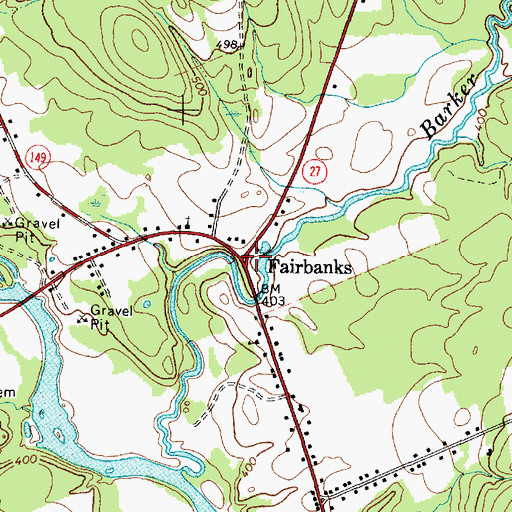 Topographic Map of Fairbanks, ME