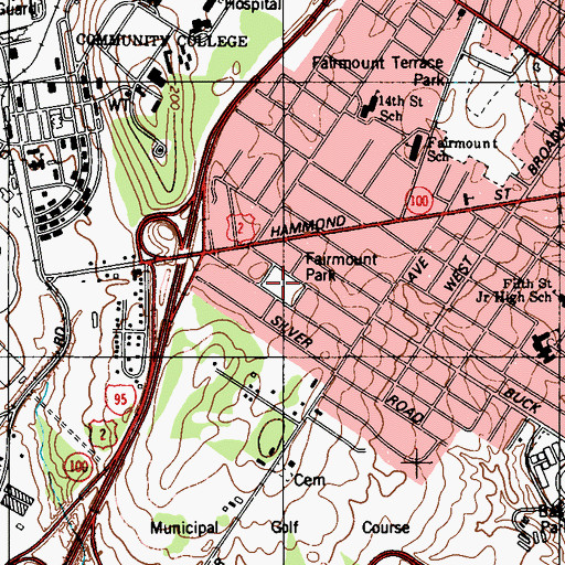 Topographic Map of Fairmont Park, ME