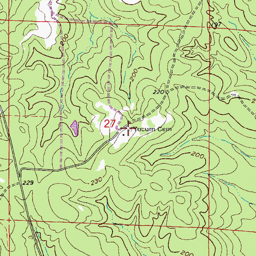 Topographic Map of Yocum Cemetery, AR
