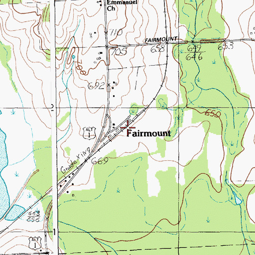 Topographic Map of Fairmount, ME
