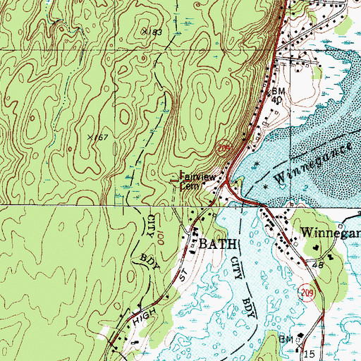 Topographic Map of Fairview Cemetery, ME