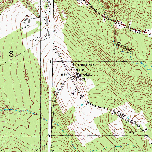 Topographic Map of Fairview Cemetery, ME