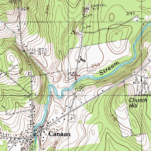 Topographic Map of Fairview Cemetery, ME