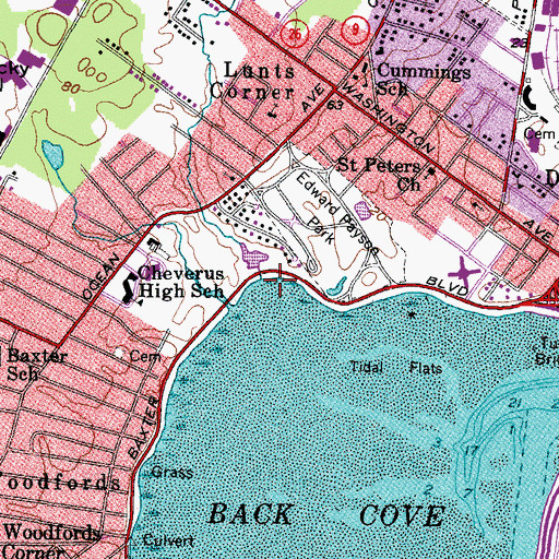 Topographic Map of Fall Brook, ME