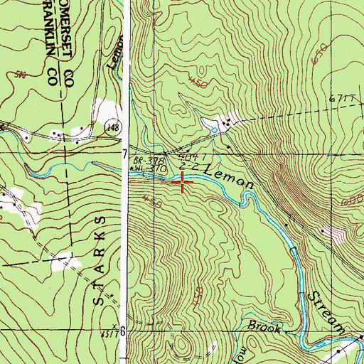 Topographic Map of Falls Brook, ME