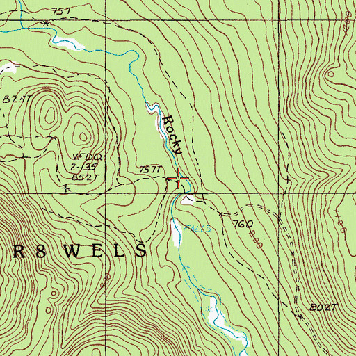 Topographic Map of Falls Camp, ME