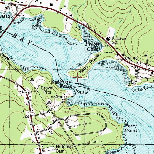 Topographic Map of Falls Point, ME