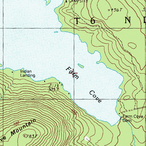 Topographic Map of Farm Cove, ME