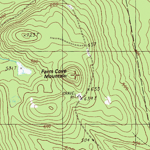 Topographic Map of Farm Cove Mountain, ME