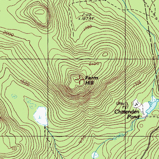 Topographic Map of Farm Hill, ME