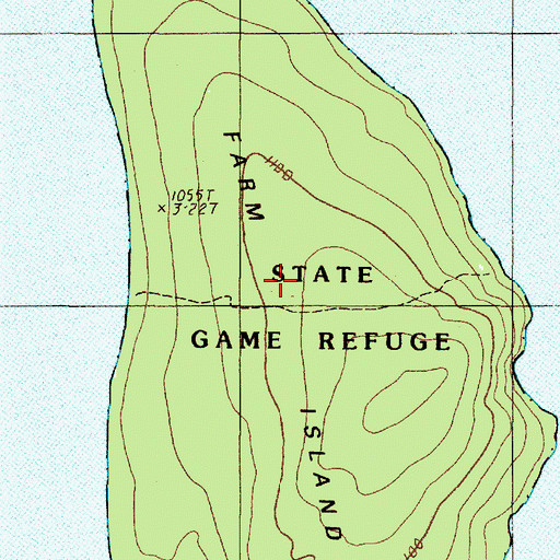 Topographic Map of Farm Island, ME