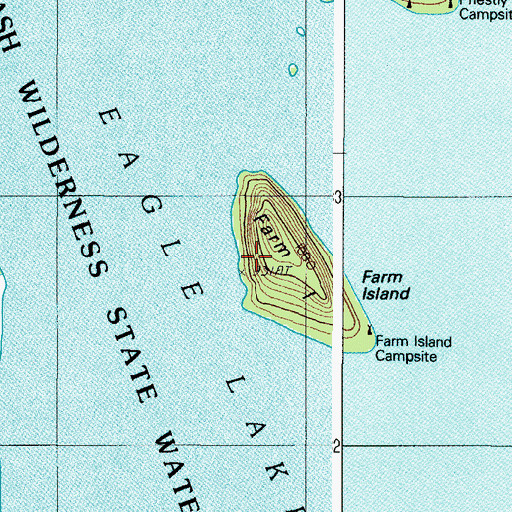 Topographic Map of Farm Island, ME