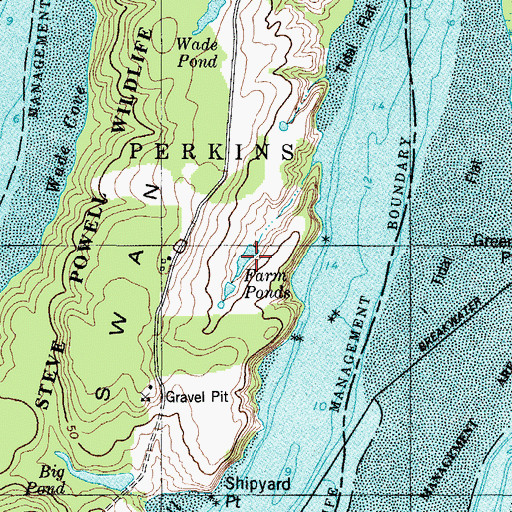 Topographic Map of Farm Ponds, ME