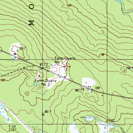 Topographic Map of Farm Quarry Number One, ME