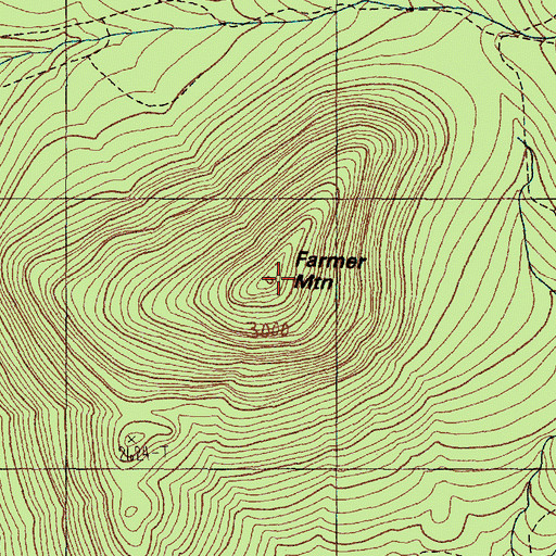 Topographic Map of Farmer Mountain, ME