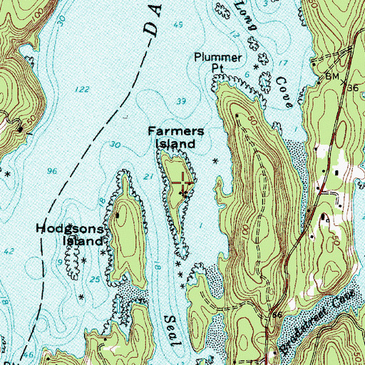 Topographic Map of Farmers Island, ME