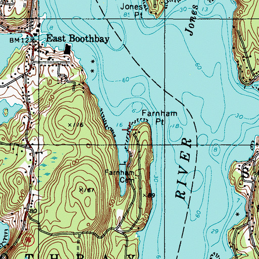 Topographic Map of Farnham Point, ME