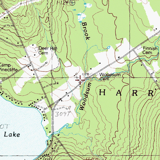 Topographic Map of Farnsworth Brook, ME