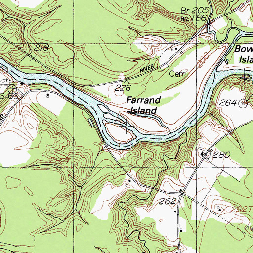 Topographic Map of Farrand Island, ME
