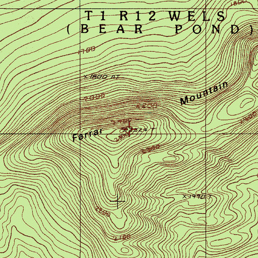 Topographic Map of Farrar Mountain, ME