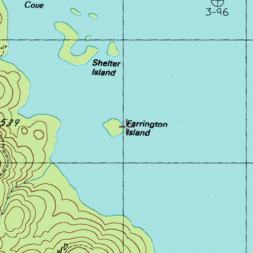 Topographic Map of Farrington Island, ME
