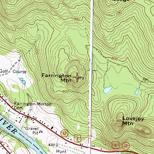 Topographic Map of Farrington Mountain, ME