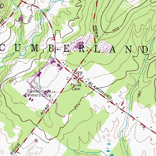 Topographic Map of Farris Cemetery, ME