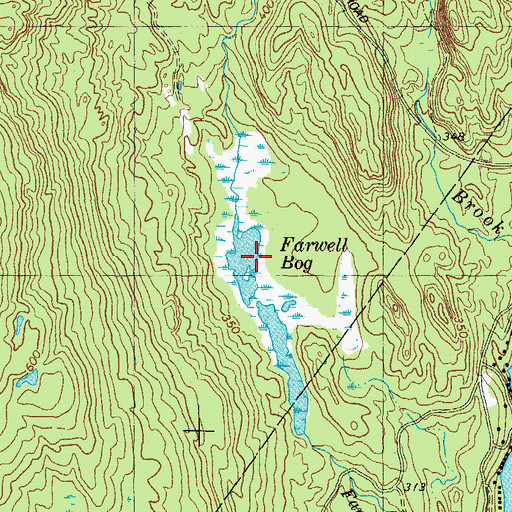 Topographic Map of Farwell Bog, ME