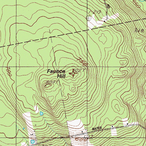 Topographic Map of Faunce Hill, ME